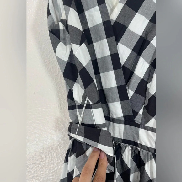 J. Crew Gingham Sleeveless Faux-Wrap Midi Dress Cotton Poplin Women’s 6 Romantic - Picture 8 of 16